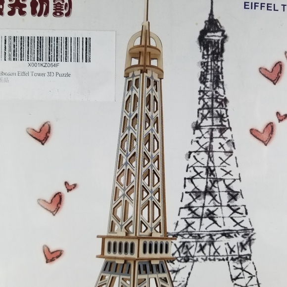 New-land Woodcraft Assembly Kit Eiffel Tower 3D Puzzle Laser Cut XF-G001D - Picture 7 of 10